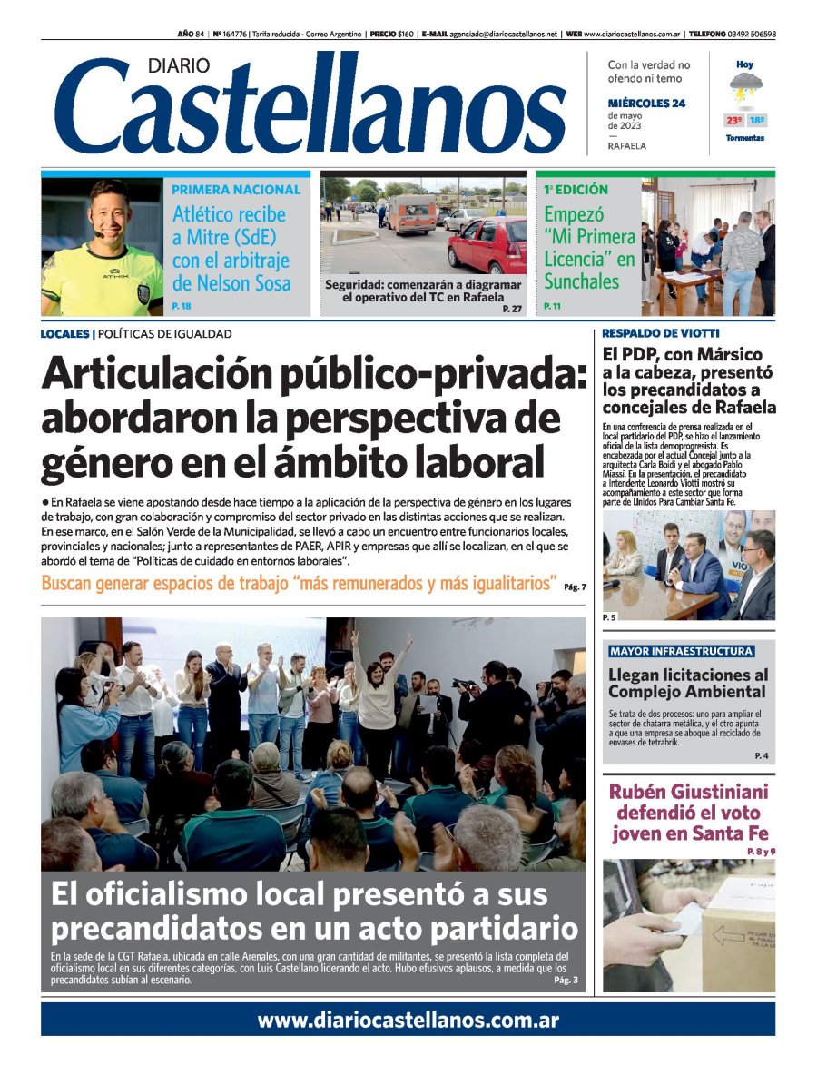 Tapa y diario Castellanos…Informate!!!