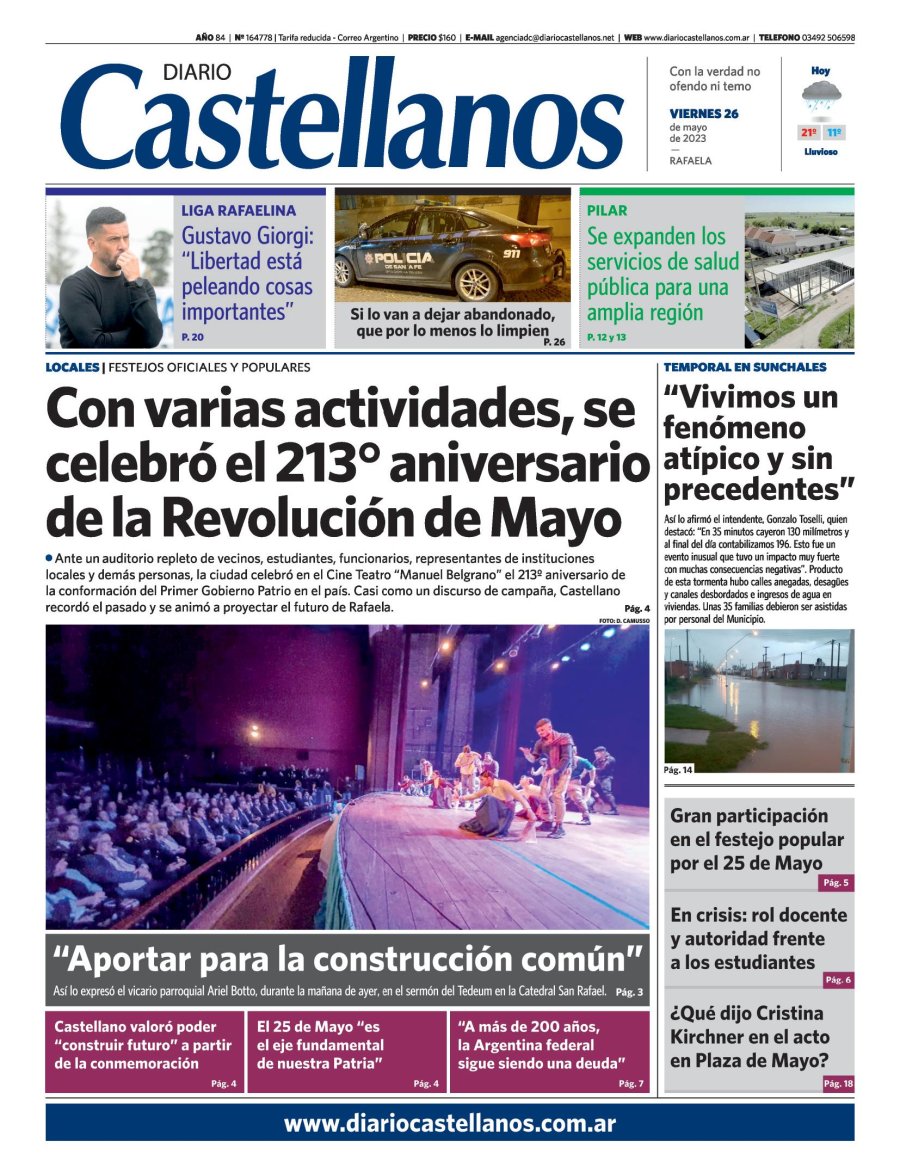 Tapa y diario Castellanos….Informate!!!