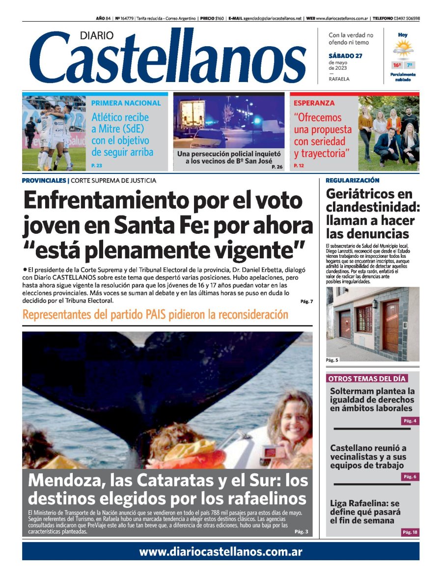 Tapa y diario Castellanos….Informate!!!!