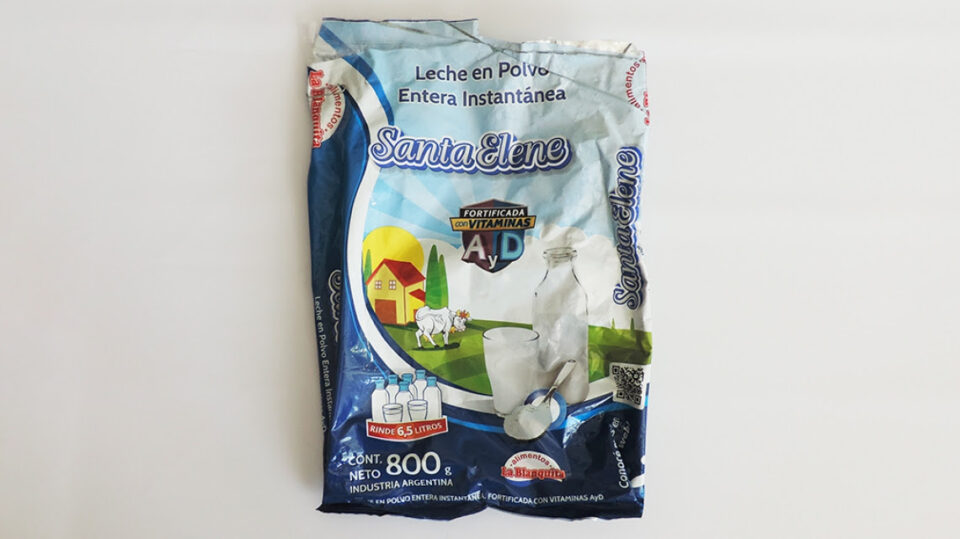 La Assal estableció un alerta alimentaria sobre la leche en polvo entera instantánea fortificada con vitamina A y D marca Santa Elene