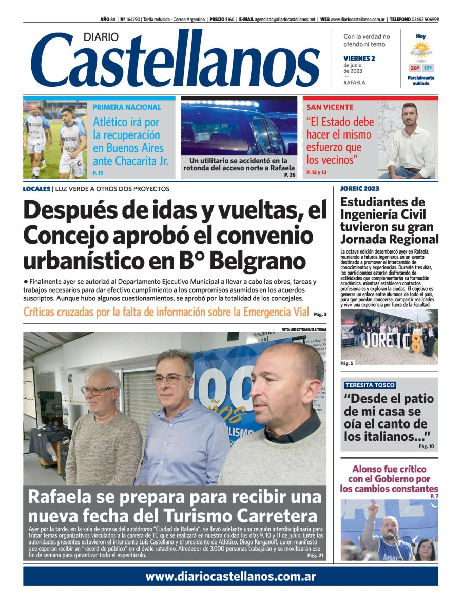 Tapa y diario Castellanos…Informate!!!