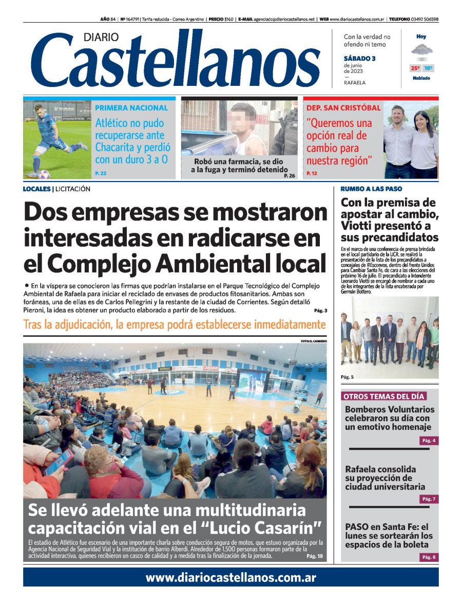 Tapa y diario Castellanos…Informate!!!