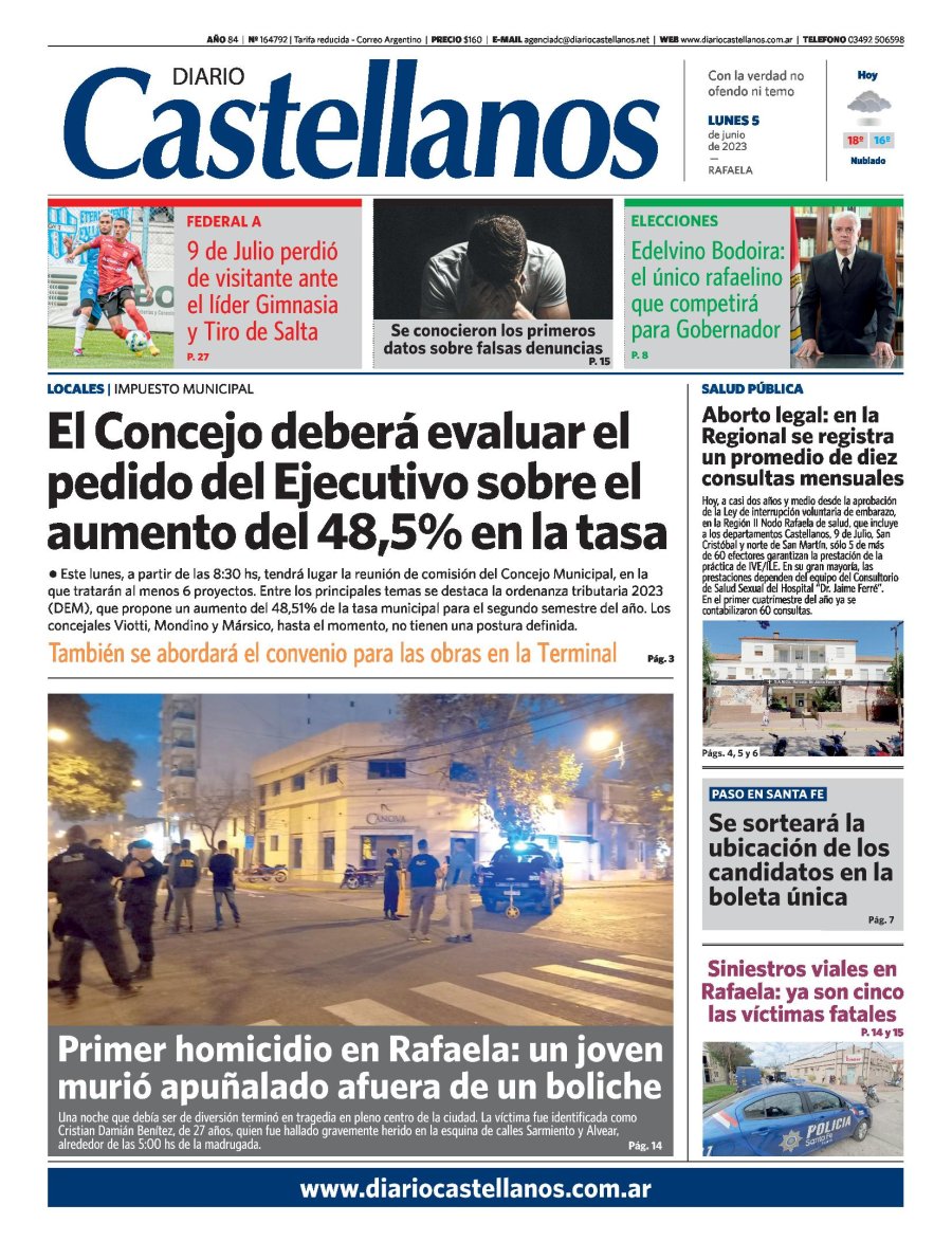 Tapa y diario Castellanos….Informate!