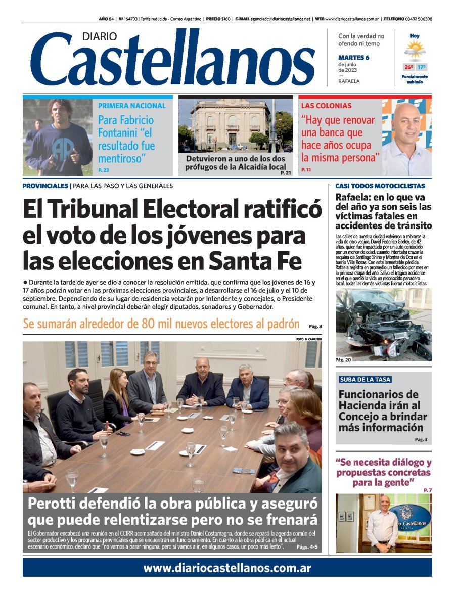 Tapa y diario Castellanos…Informate!!!
