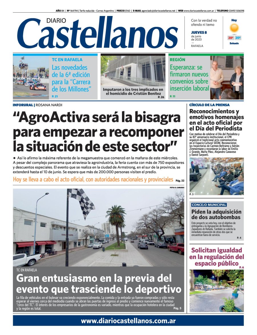 Tapa y diario Castellanos….Informate!!