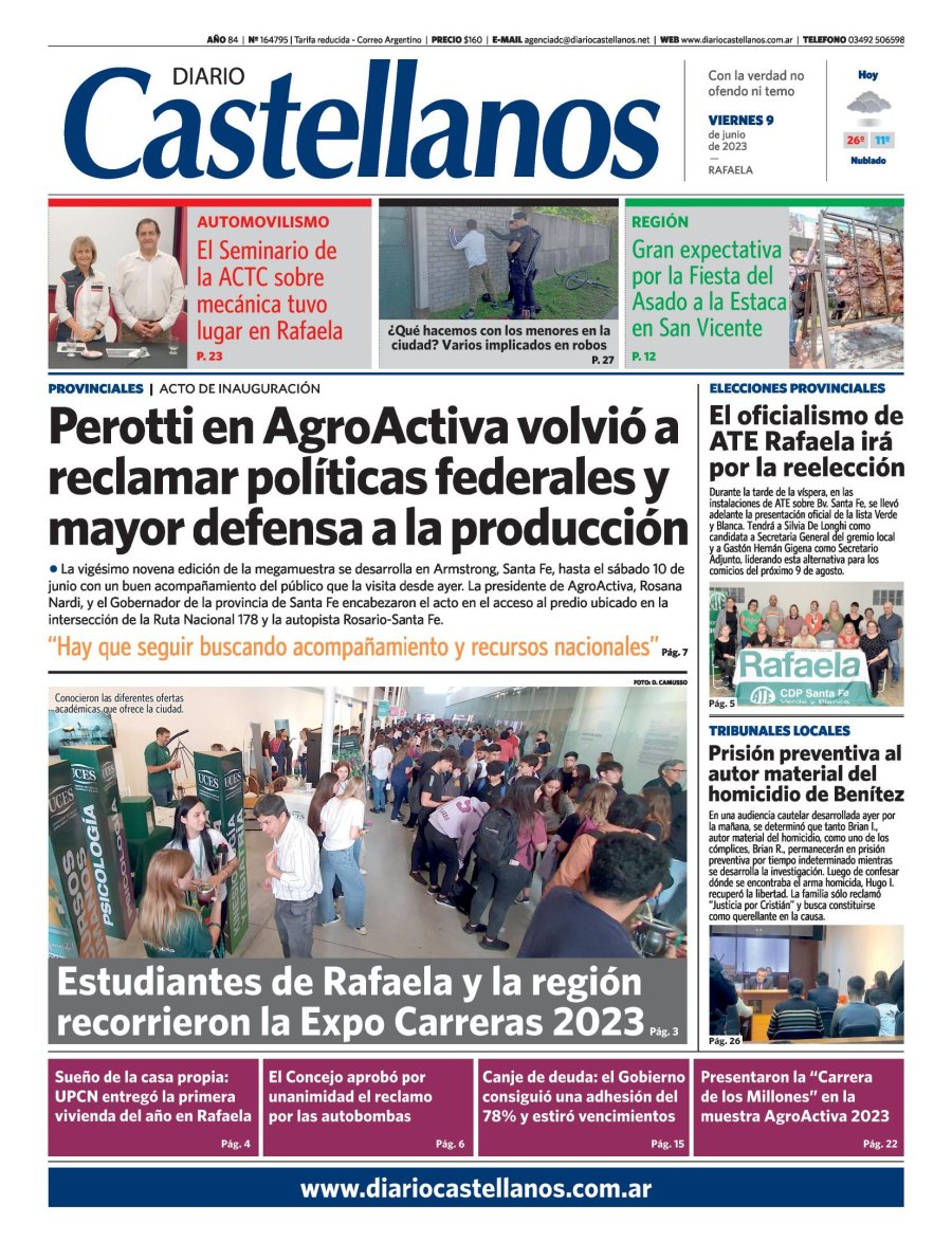 Tapa y diario Castellanos…Informate!!!