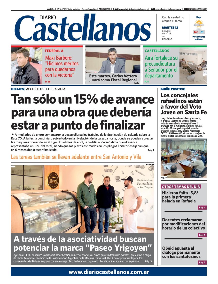 Tapa y diario Castellanos….Informate!