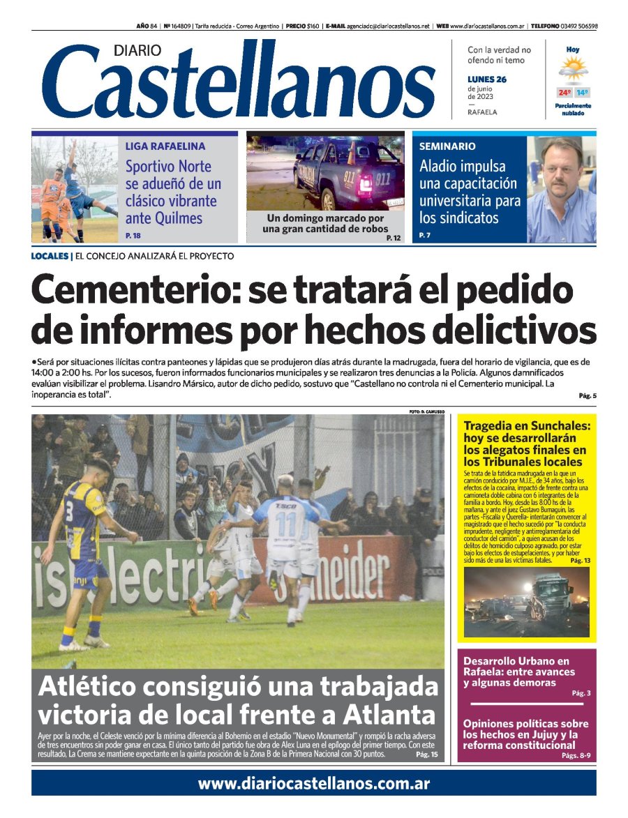 Tapa y diario Castellanos…Informate!!!