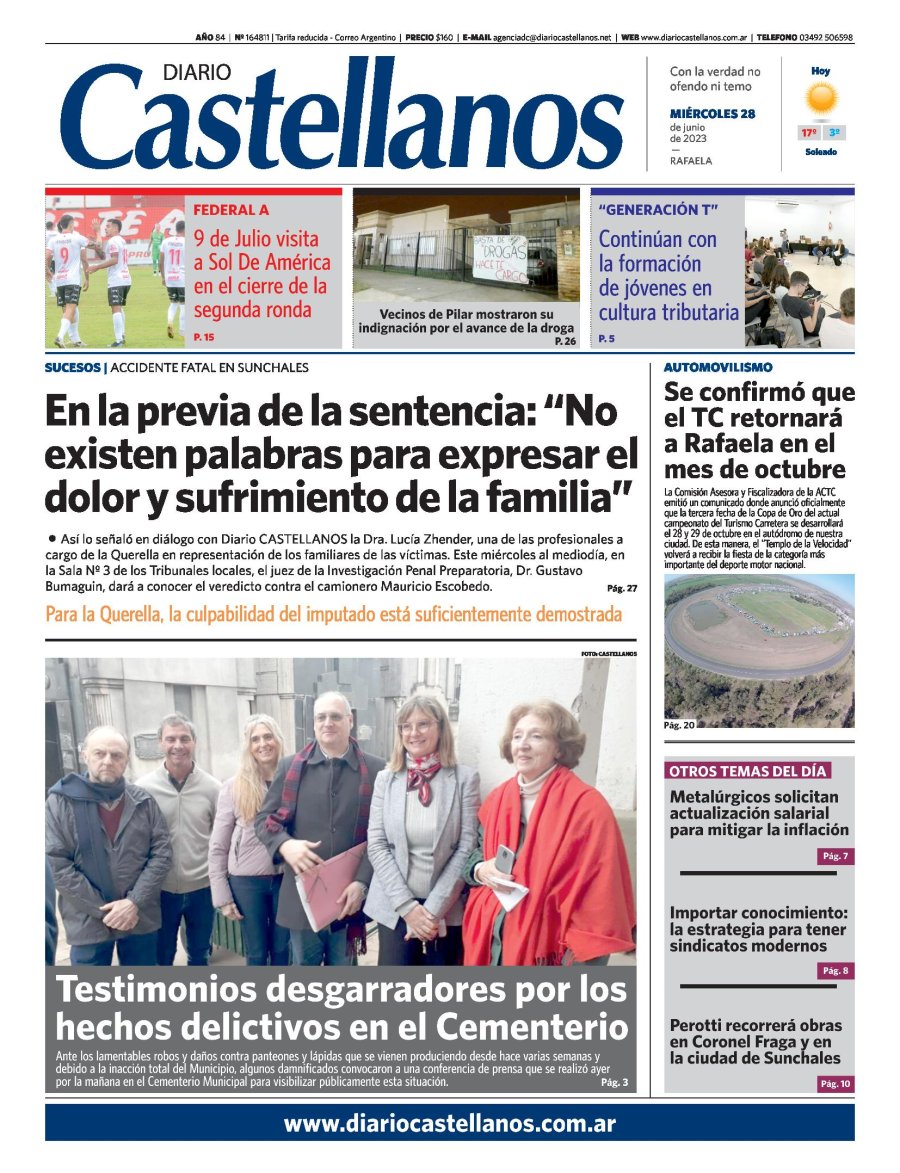 Tapa y diario Castellanos….Informate!!!