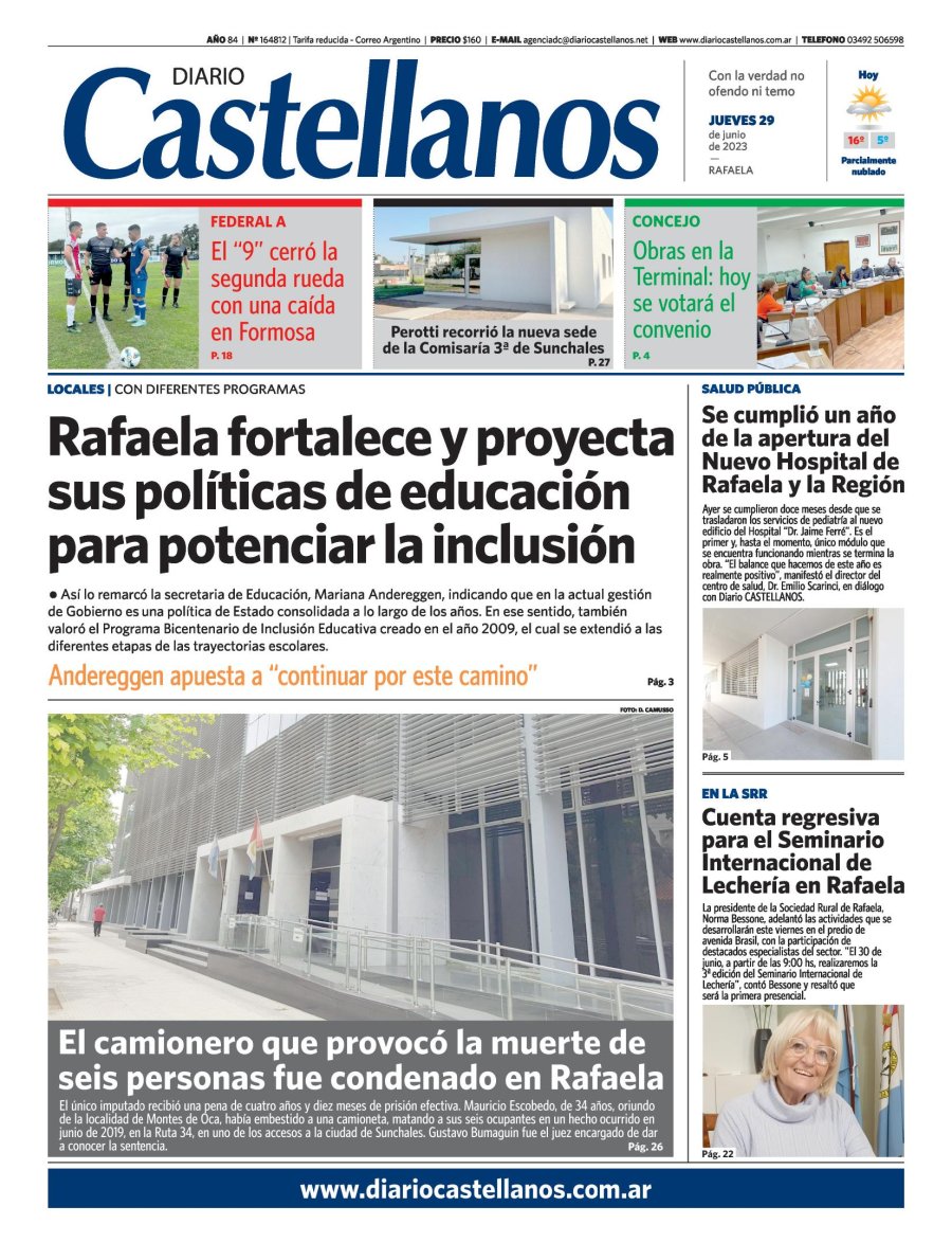 Tapa y diario Castellanos…Informate!!!