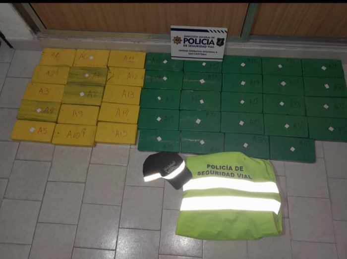 Seguridad Vial incautó más 41 kg de cocaína en un operativo vehicular en San Cristóbal