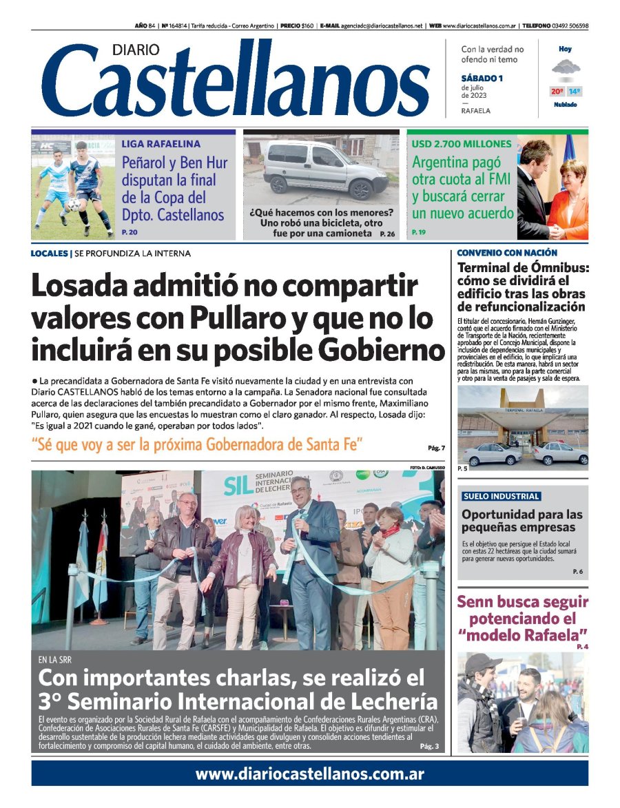 Tapa y diario Castellanos….Informate!!!