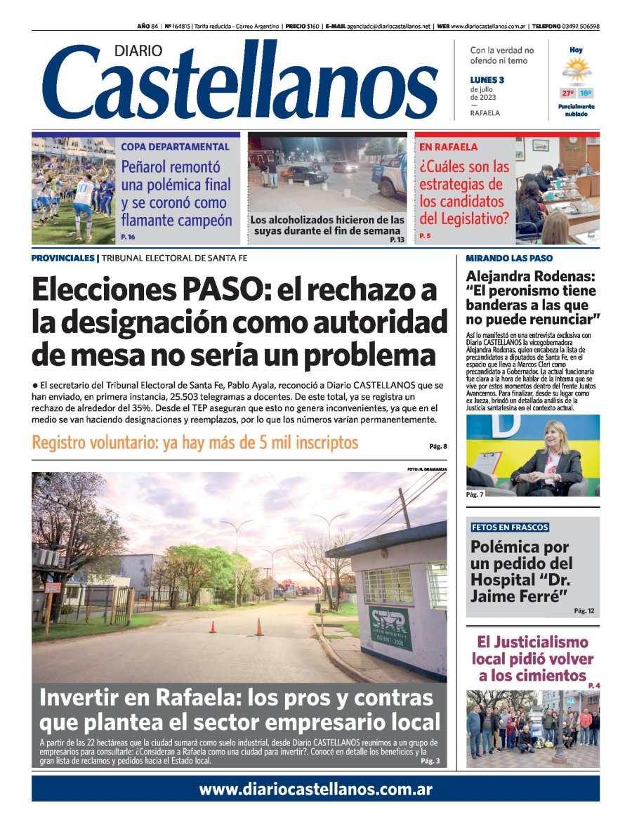 Tapa y diario Castellanos….Informate!!!!