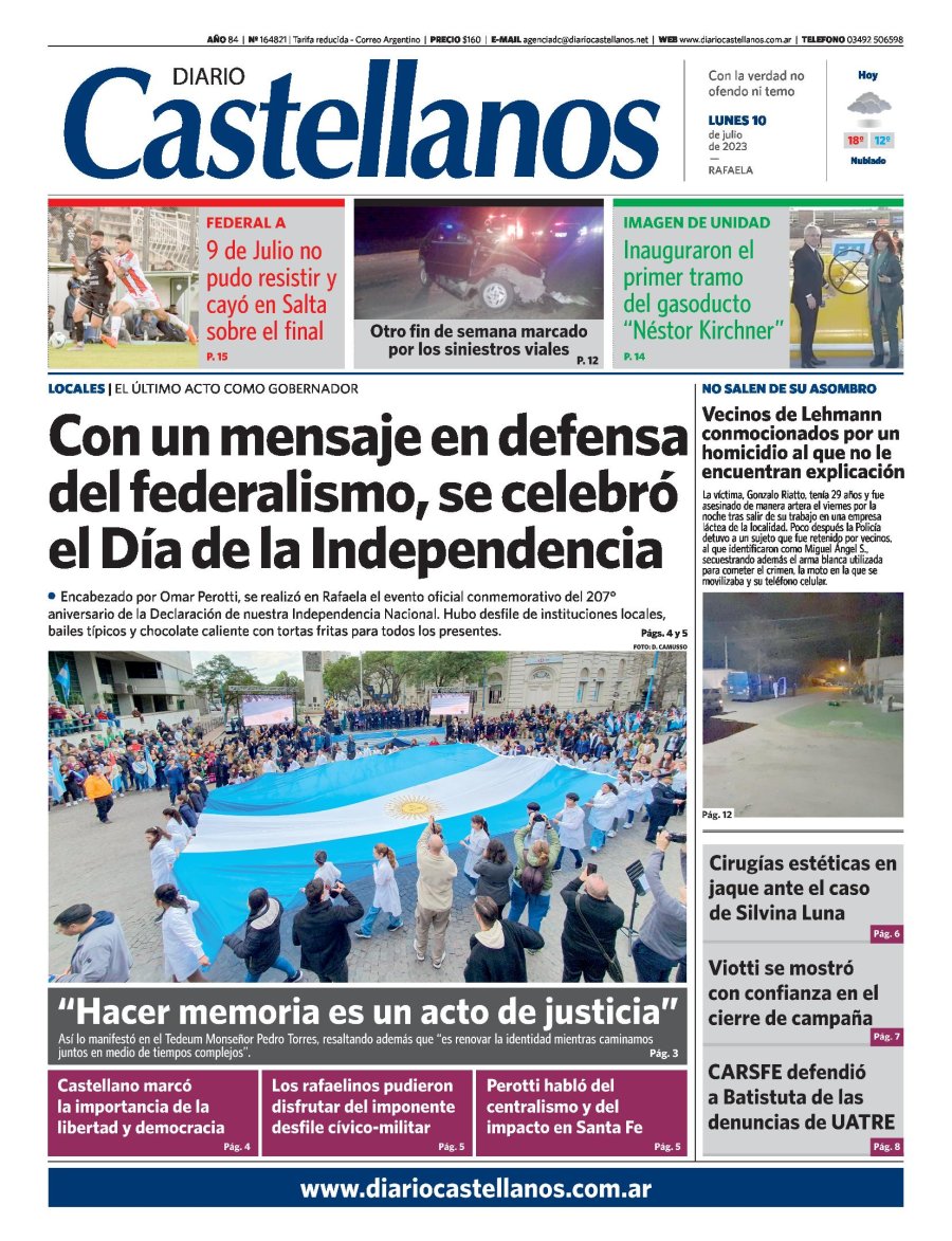 Tapa y diario Castellanos…Informate!!