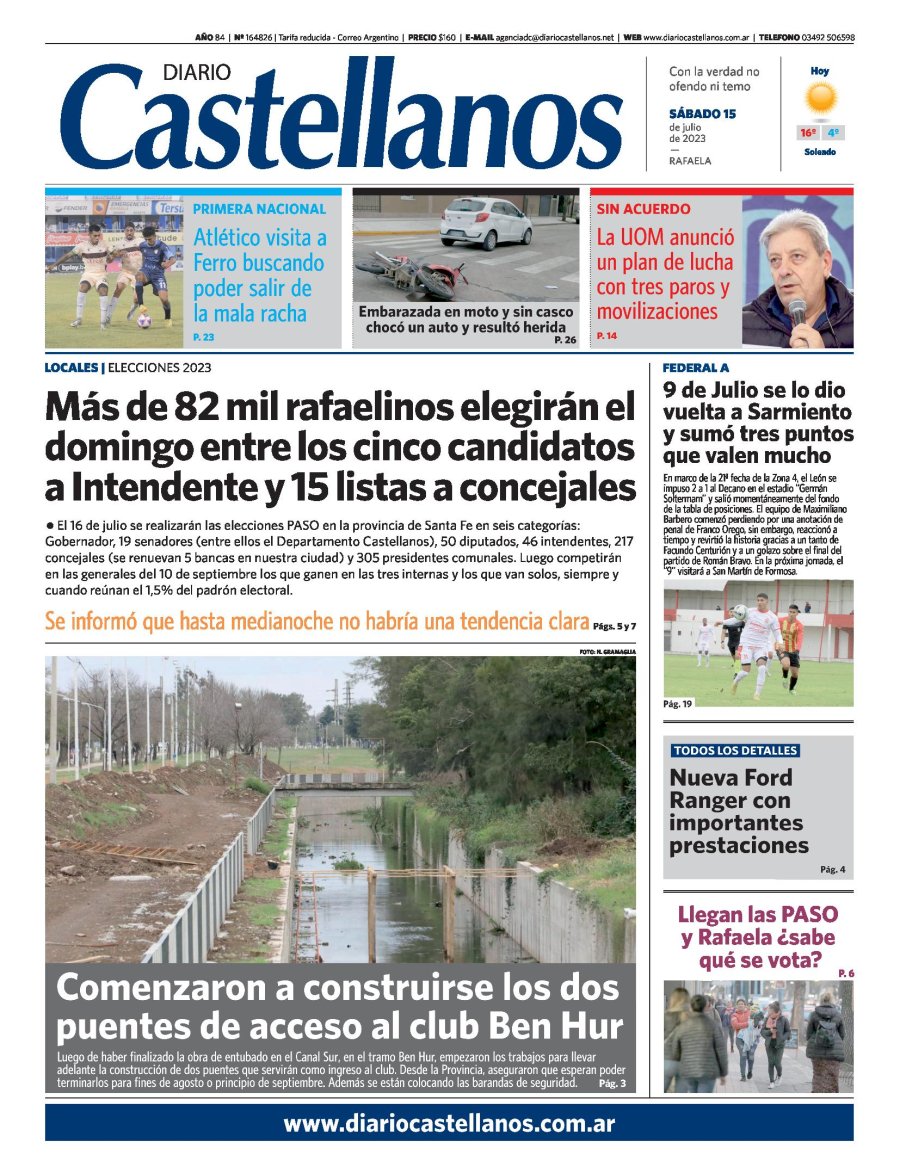 Tapa y diario Castellanos….Informate!!!
