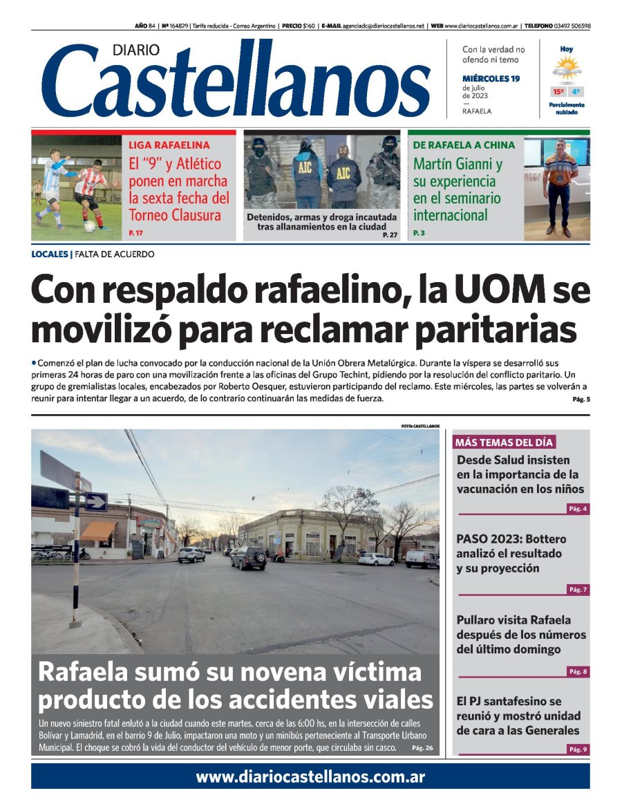 Tapa y diario Castellanos…Informate!!!