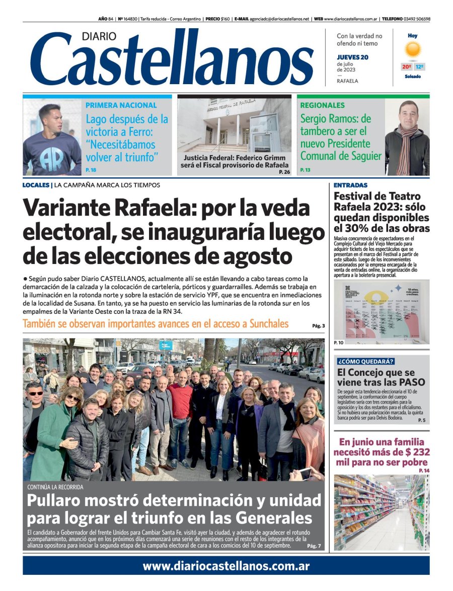Tapa y diario Castellanos…Informate!!!