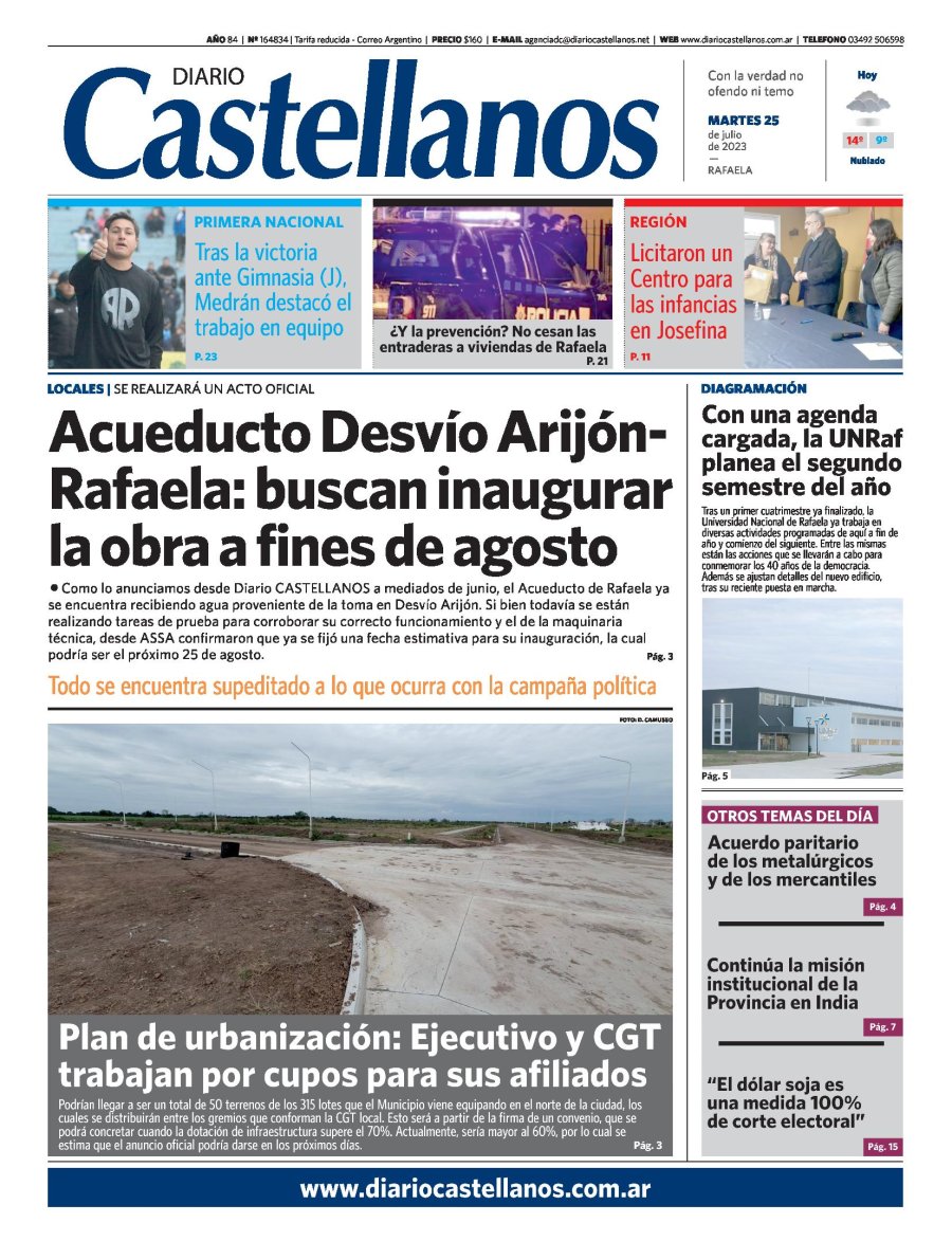 Tapa y diario Castellanos….Informate!!!!!