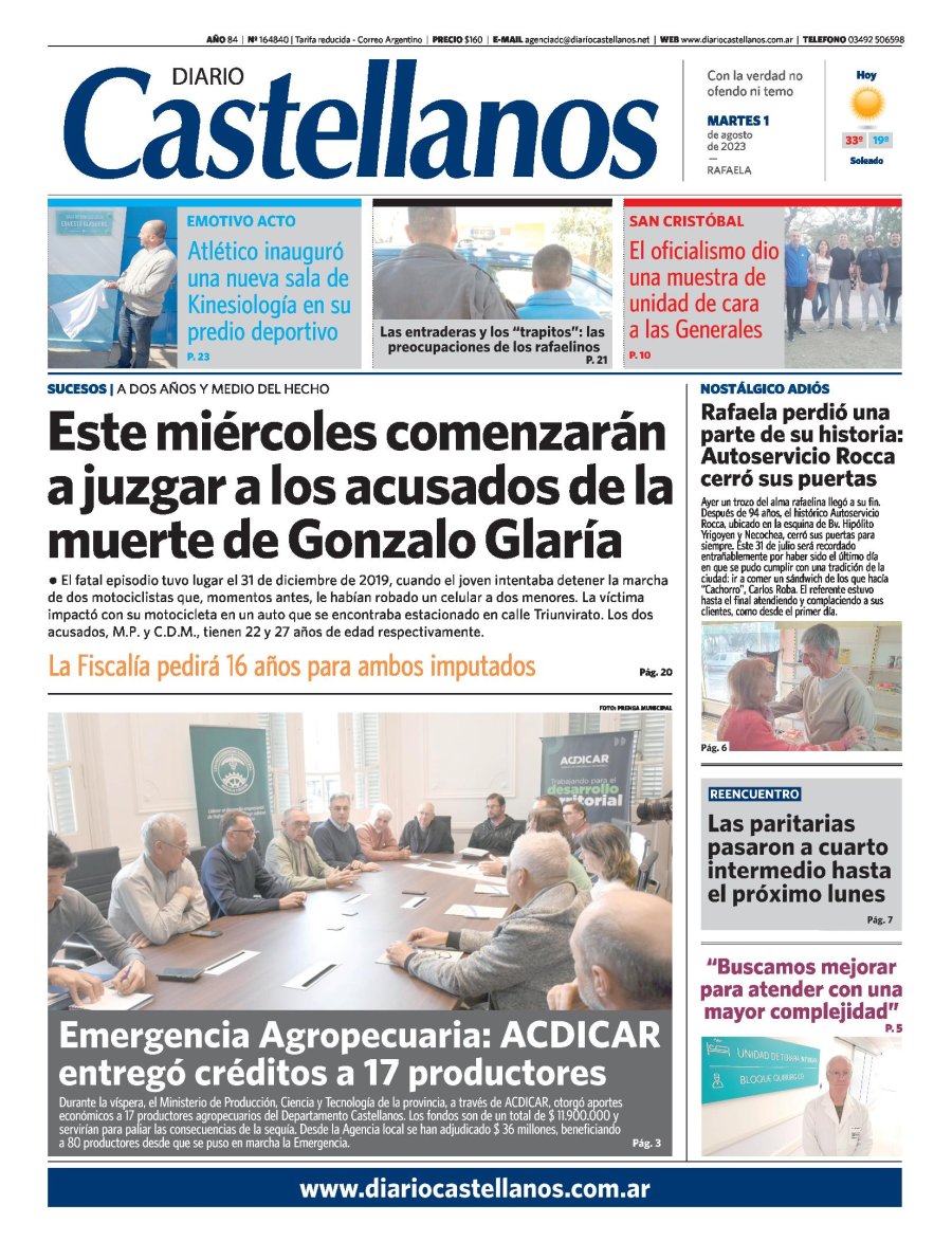 Tapa y diario Castellanos….Informate!!