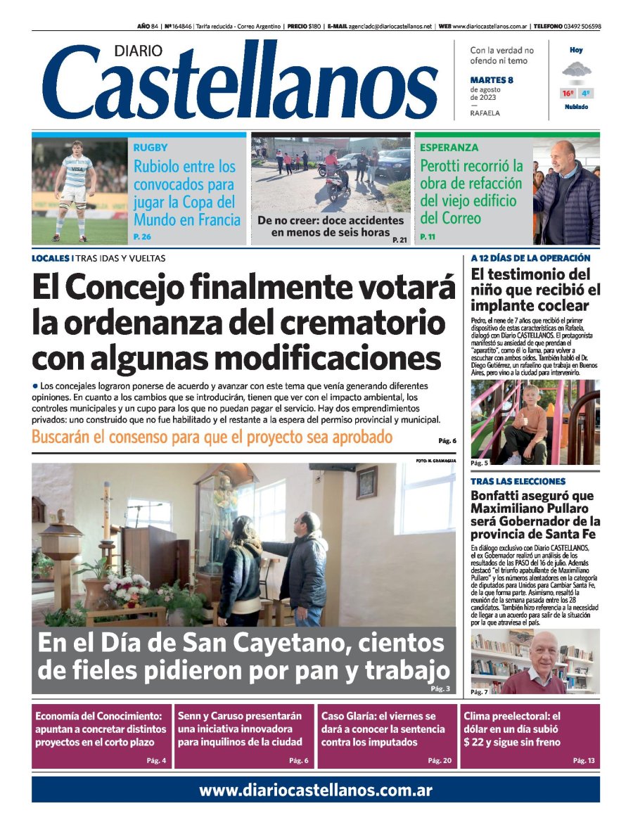 Tapa y diario Castellanos….Informate!!!