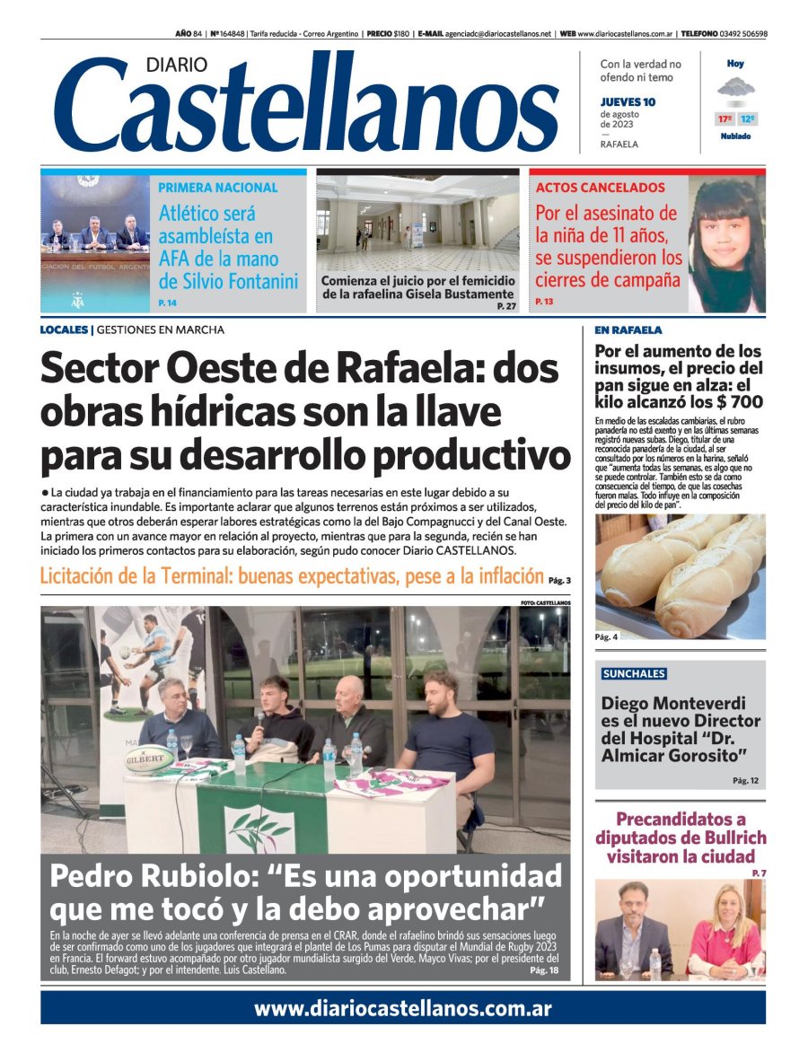 Tapa y diario Castellanos….Informate!!