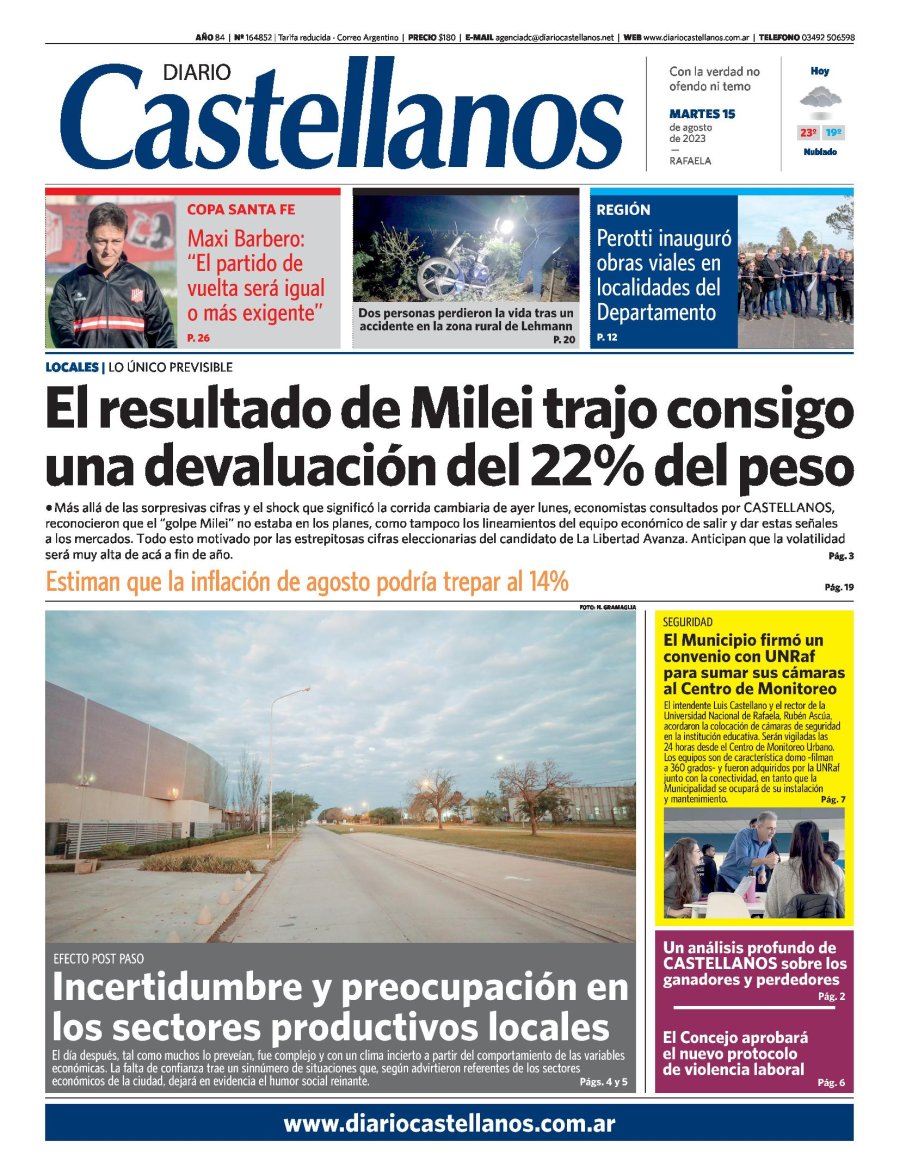 Tapa y diario Castellanos…Informate!!!