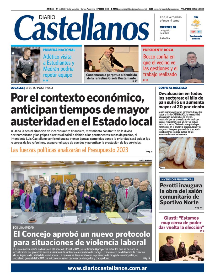 Tapa y diario Castellanos….informate!!