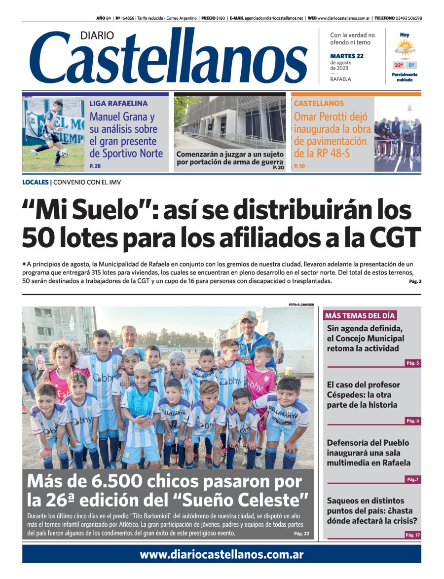 Tapa y diario Castellanos…Informate!!
