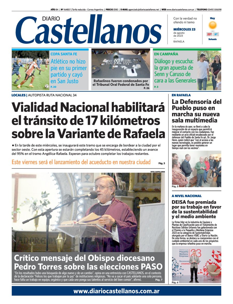 Tapa y diario Castellanos….Informate!!!