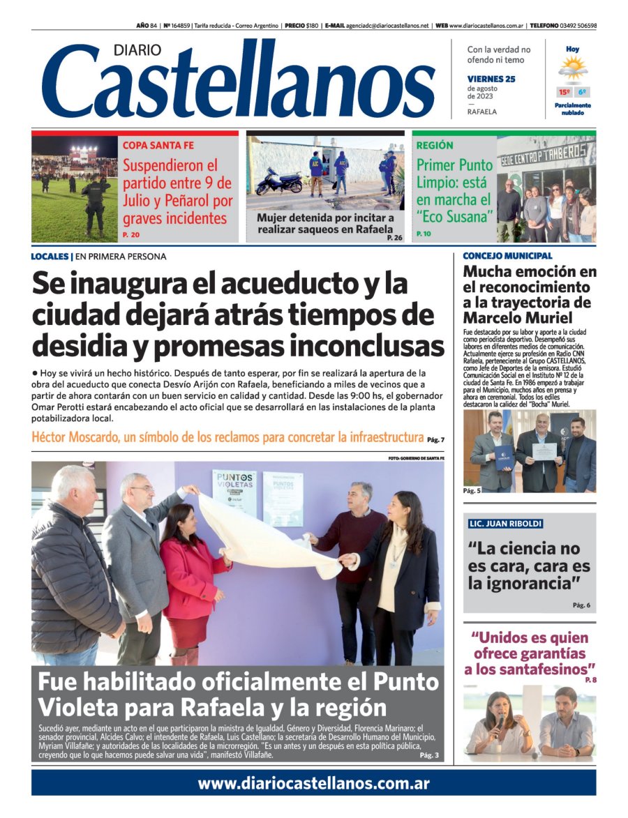 Tapa y diario Castellanos…Informate!!