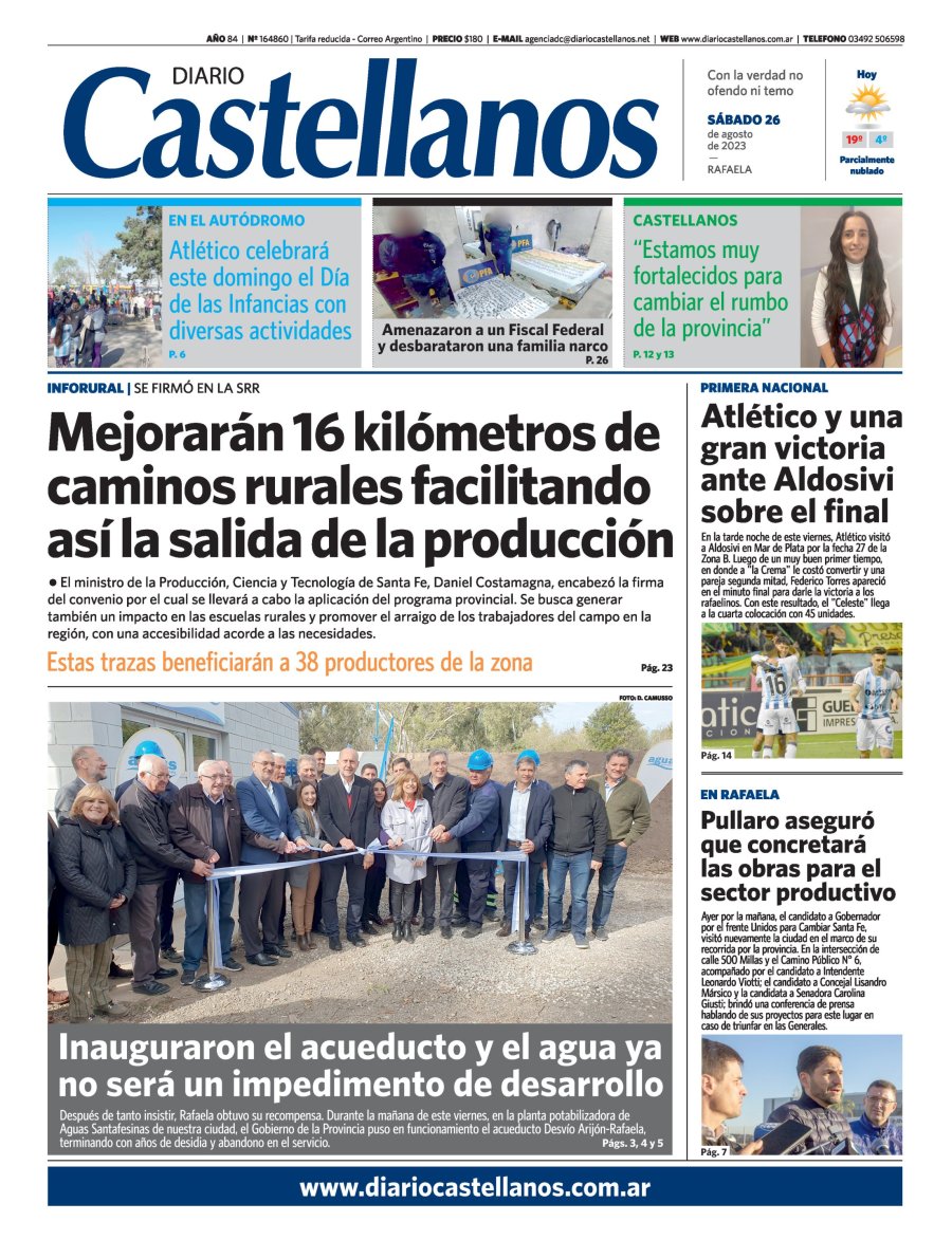 Tapa y diario Castellanos…Informate!