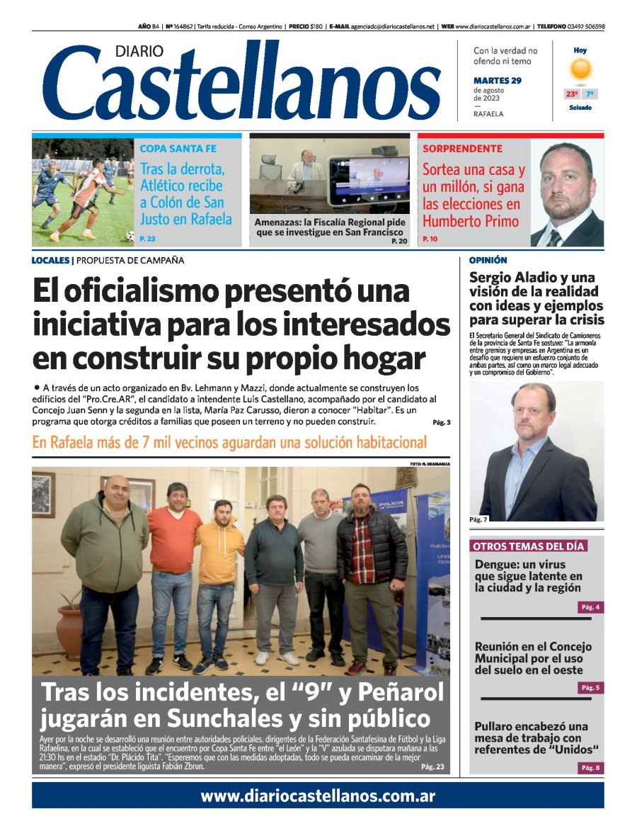 Tapa y diario Castellanos…Informate!!