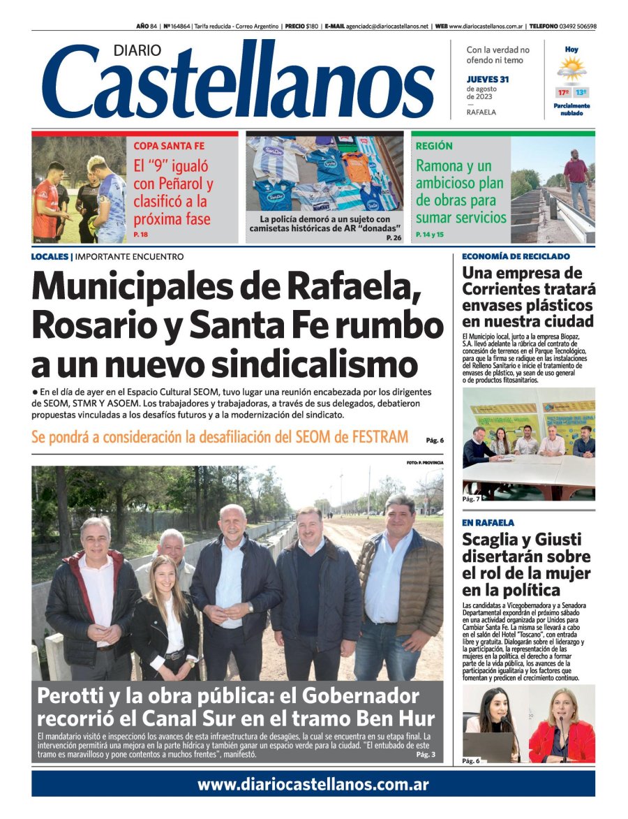 Tapa y diario Castellanos….Informate!!