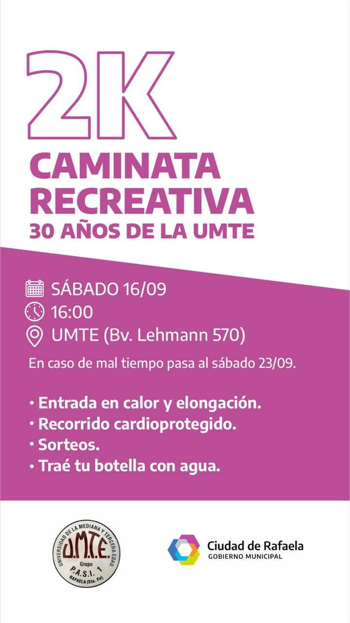 Caminata recreativa 2K por los 30 años de la UMTE