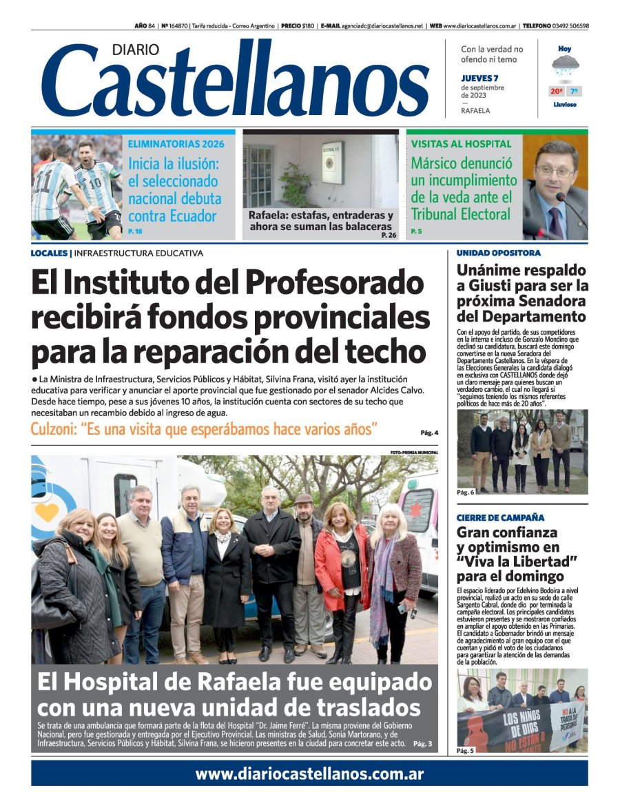Tapa y diario Castellanos…Informate!!