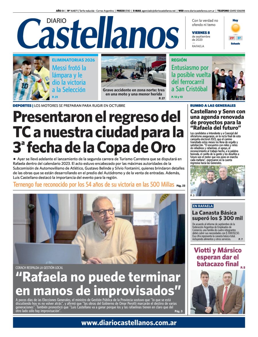 Tapa y diario Castellanos….Informate!!!
