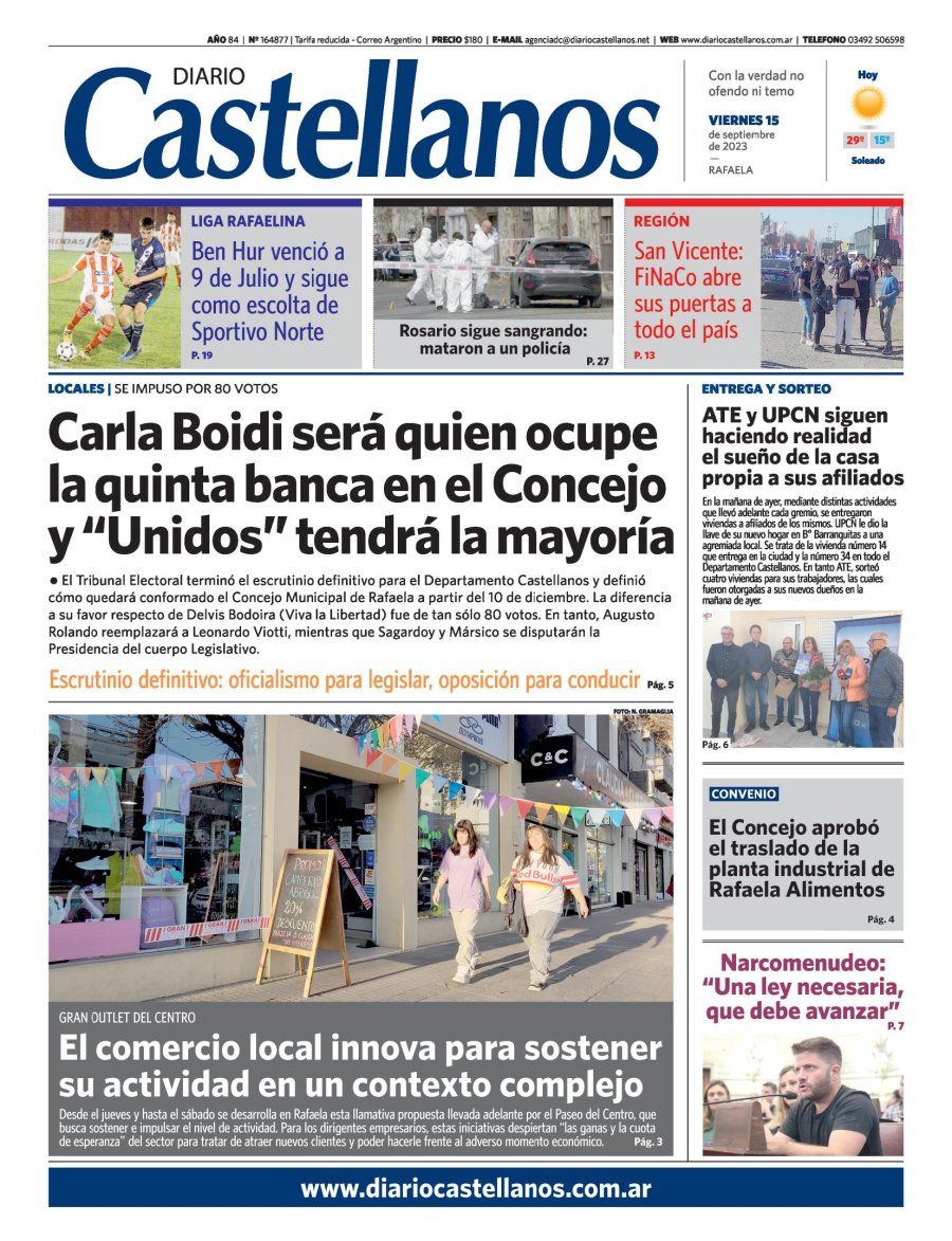 Tapa y diario Castellanos….Informate!!
