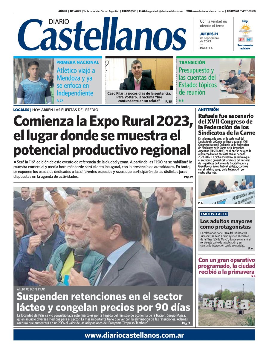 Tapa y diario Castellanos….Informate!