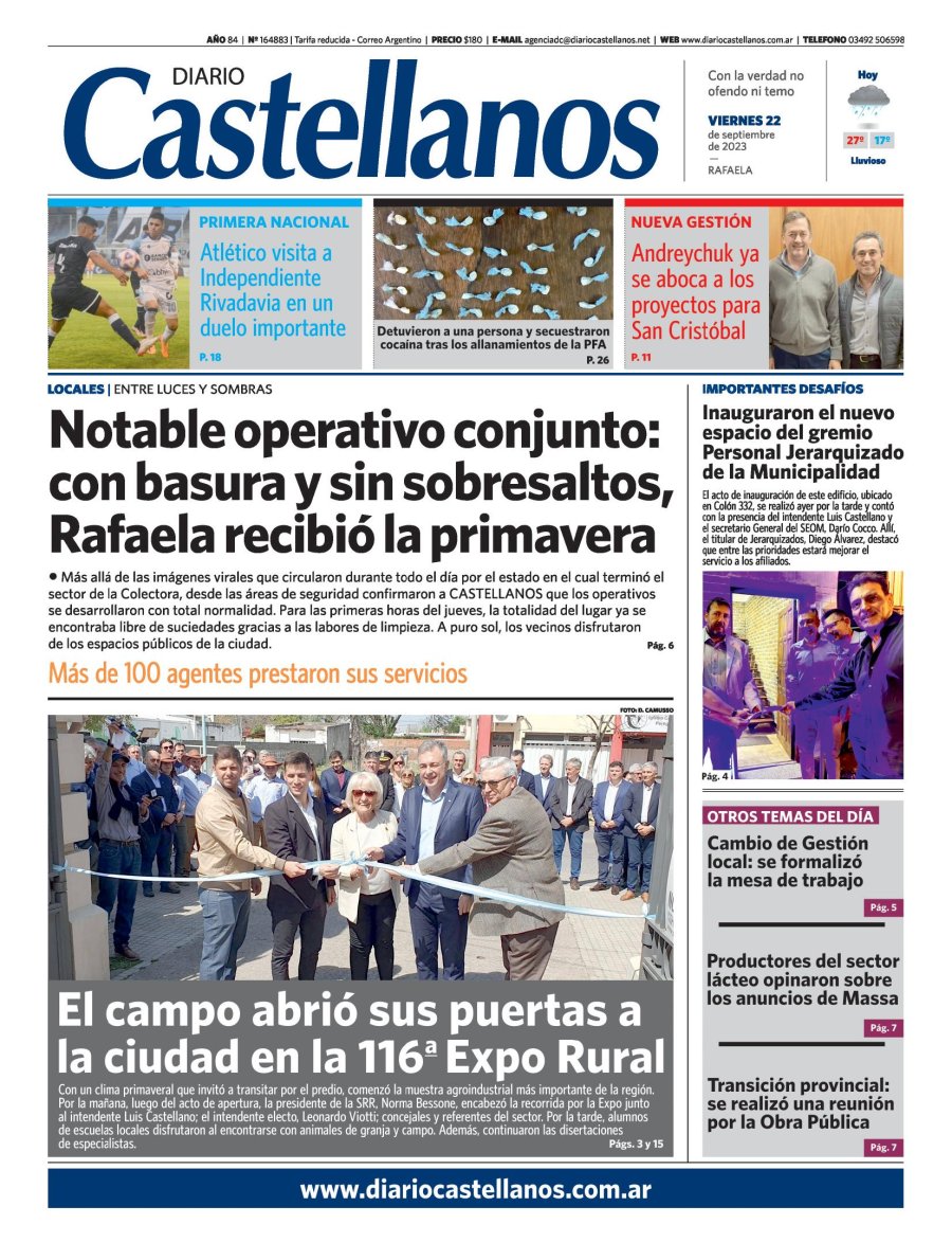 Tapa y diario Castellanos…Informate!!