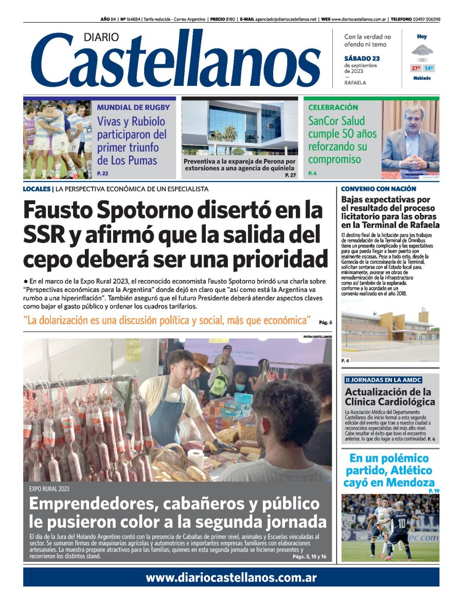 Tapa y diario Castellanos…Informate!!