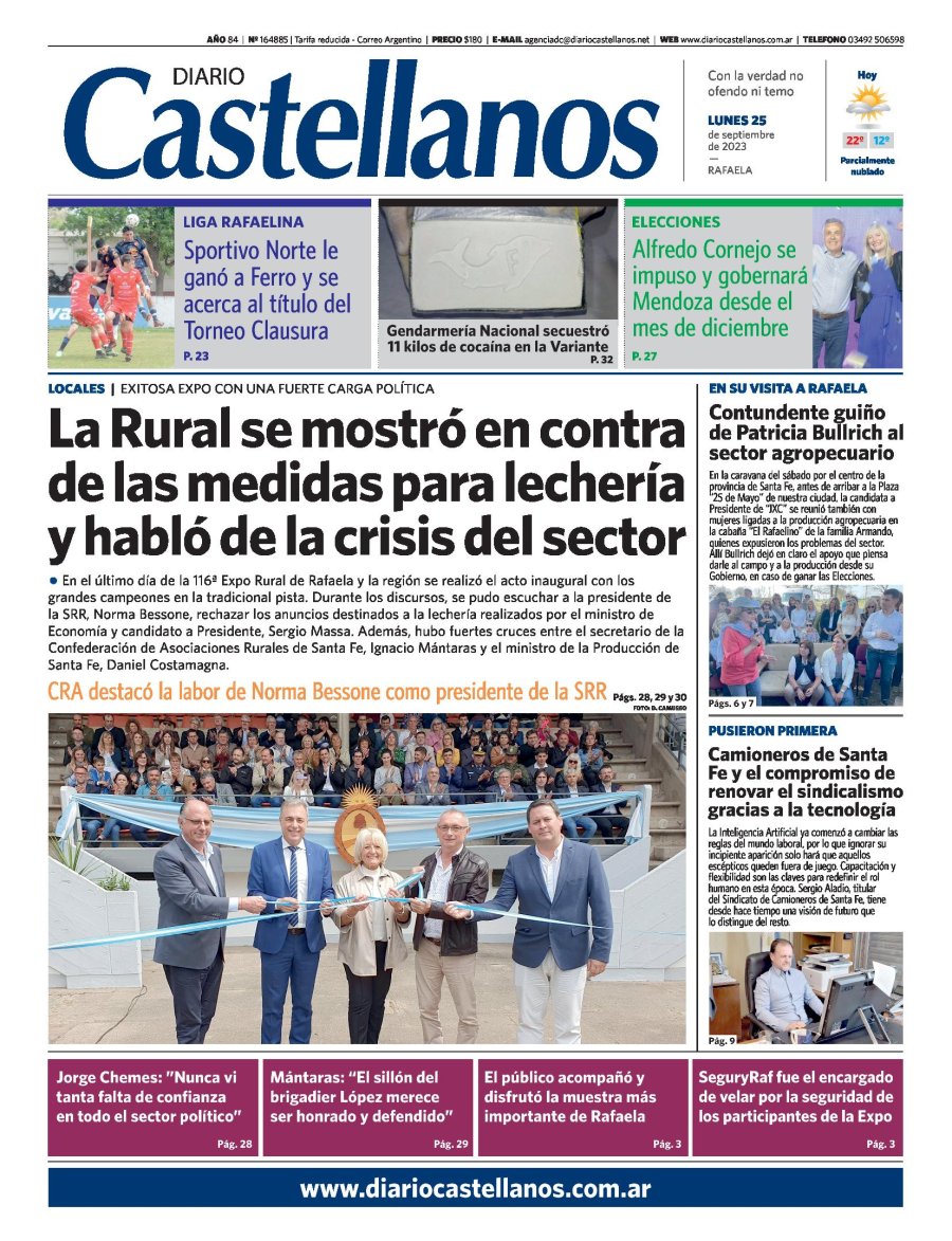 Tapa y diario Castellanos ….Informate!!