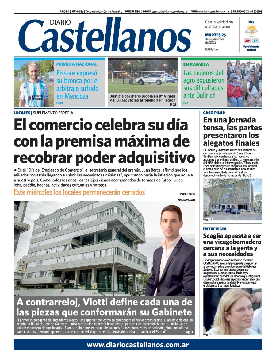 Tapa y diario Castellanos…Informate!