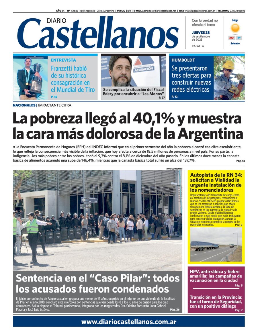 Tapa y diario Castellanos….Informate!!