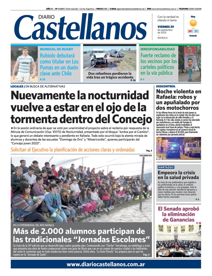 Tapa y diario Castellanos…Informate!!