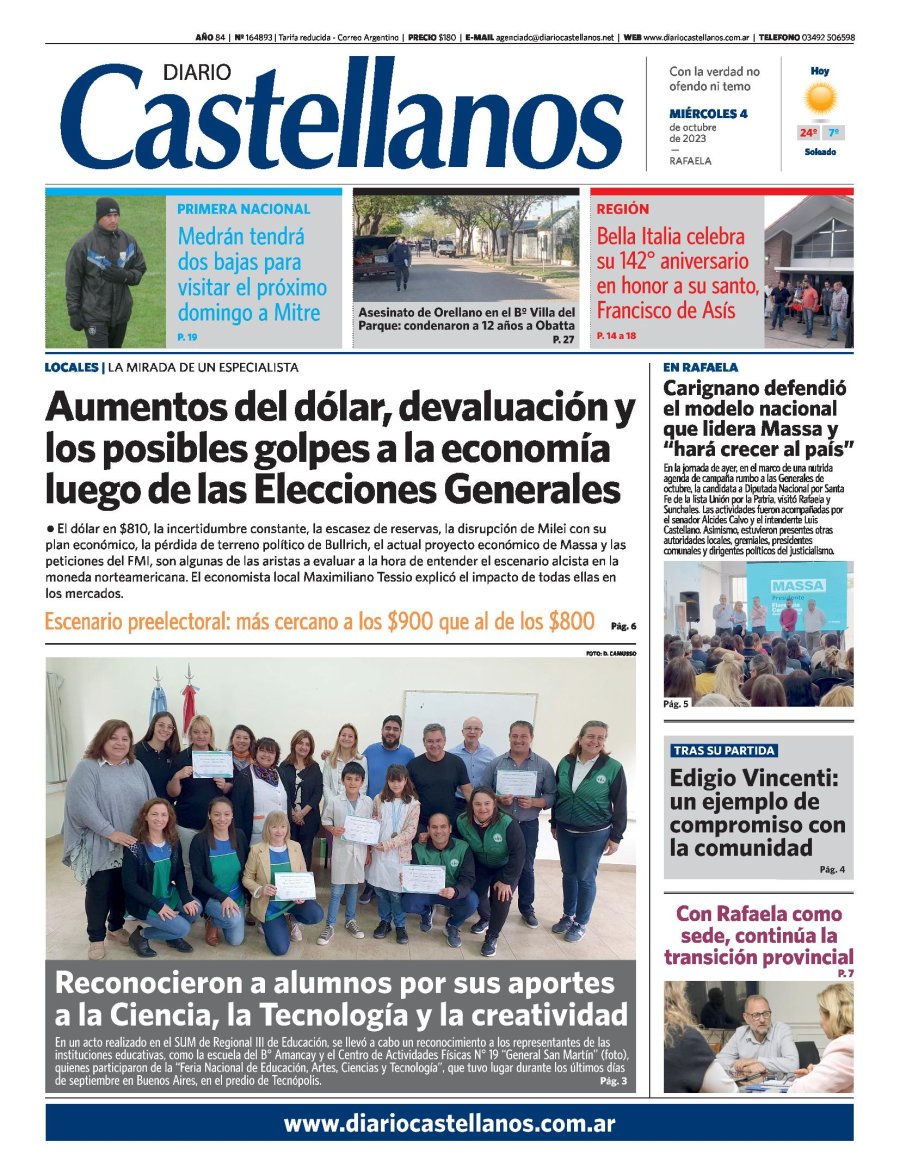 Tapa y diario Castellanos….Informate°!!