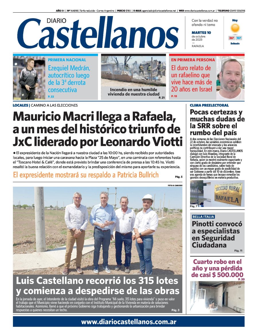 Tapa y diario Castellanos….Informate!!!