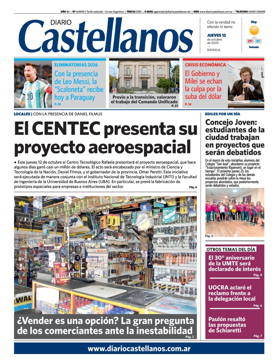 Tapa y diario Castellanos…..Informate!