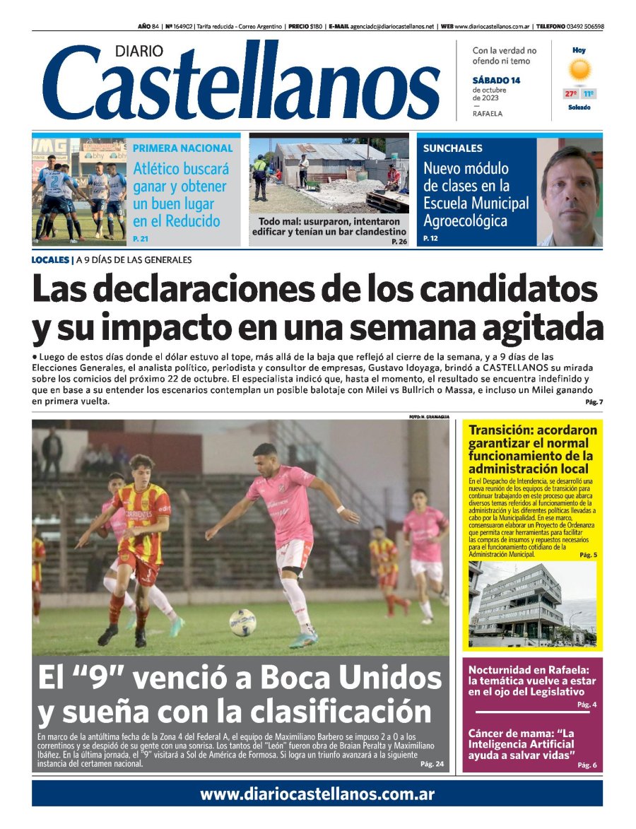 Tapa y diaario Castellanos…Informate!!!