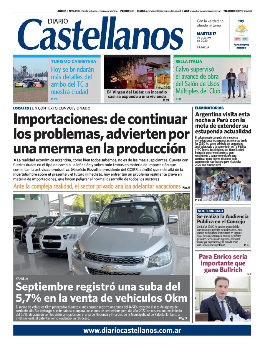 Tapa y diario Castellanos…Informate!!
