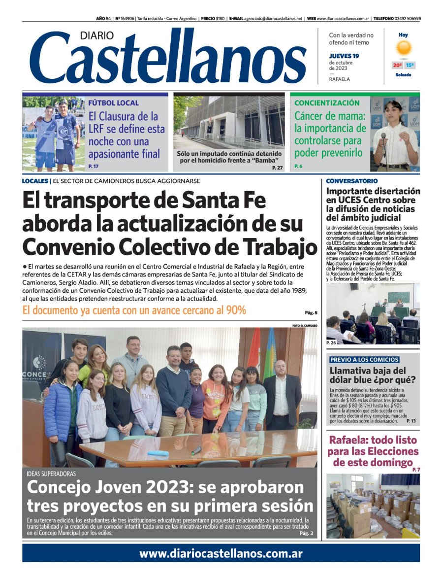 Tapa y diario Castellanos….Informate!!!